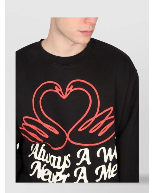 Market Black Cotton Printed Sweatshirt for men