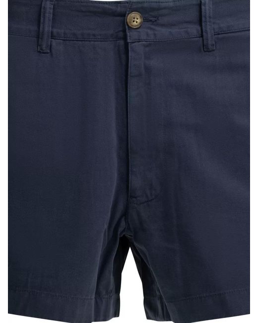 Polo Ralph Lauren Blue Tailored Shorts Featuring Belt Loops And Pockets