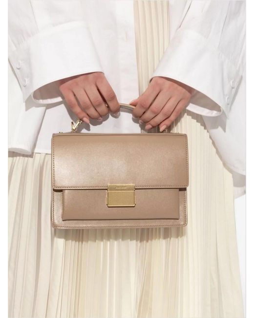 Golden Goose Deluxe Brand Natural Golden Logo Leather Shoulder Bag