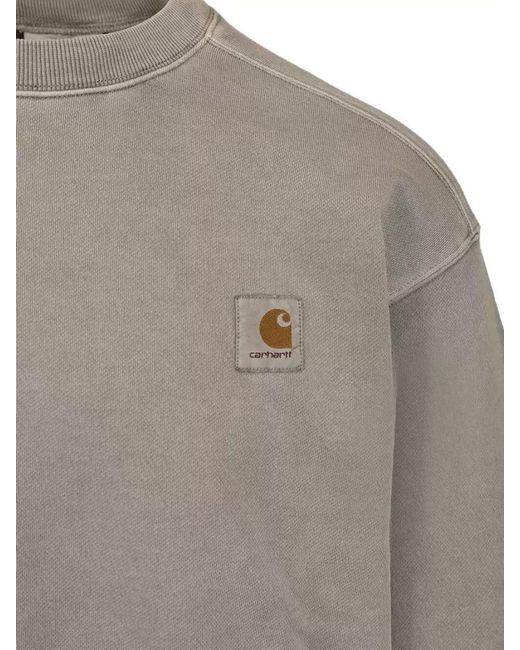 Carhartt Gray Cotton Crewneck Sweatshirt for men