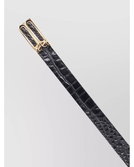 Victoria Beckham Orange Embossed Leather Belt