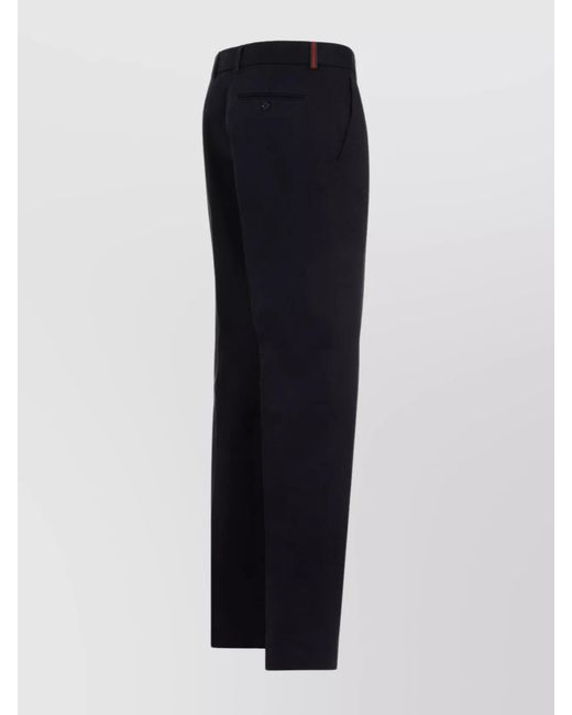 Gucci Blue Cotton Straight-Leg Chino Trousers for men
