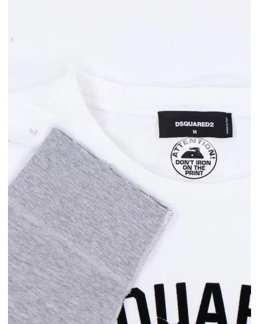 DSquared² Gray Short-Sleeve Knit T-Shirt for men