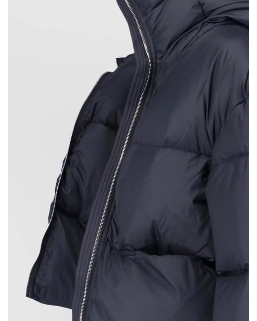 Ienki Ienki Blue High Collar Long Sleeve Puffer Jacket