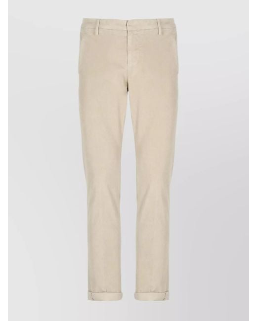 Dondup Men's Natural Straight Pants With Side And Back Pockets