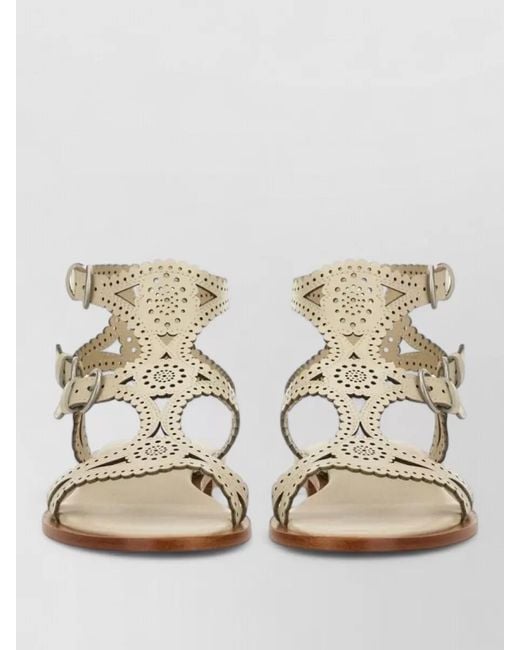 Ash Natural Sandalwood Ankle Strap Flat Sole Sandals
