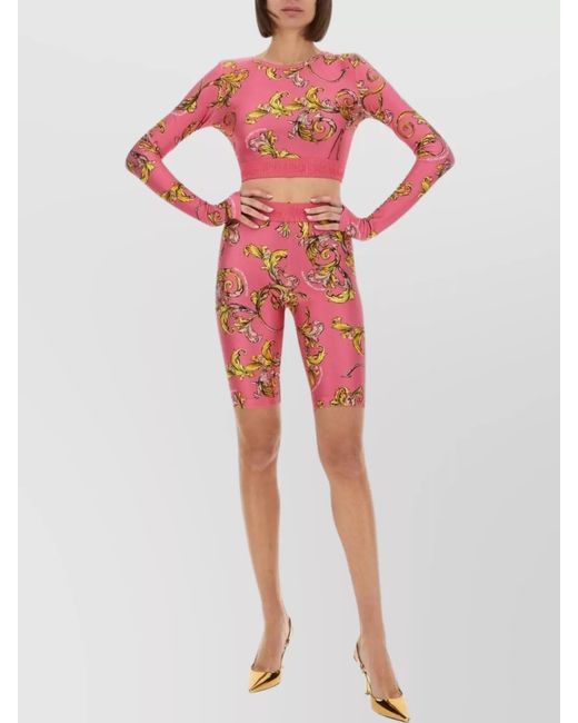 Versace Jeans Couture Red Printed Cropped Top