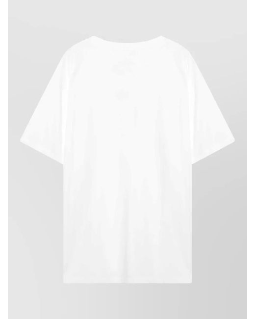 MM6 by Maison Margiela White Shirt Straight Cut Neckline Pattern Long Sleeves for men
