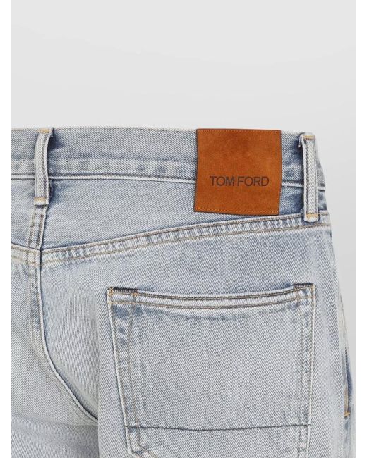 Tom Ford Blue Denim Straight-Leg Jeans for men