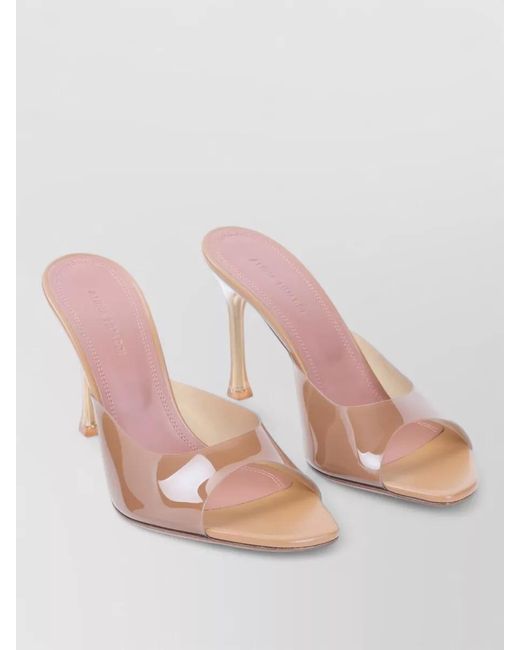 AMINA MUADDI Pink Alexa Glass Sandal Transparent Strap 95