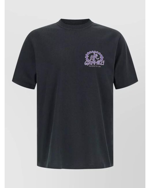 Gramicci Black Dirt Ready Crew Neck Graphic T Shirt for men