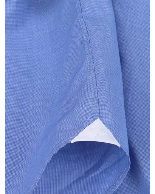 Finamore 1925 Blue Casual Shirt Spread Collar Long Sleeves for men