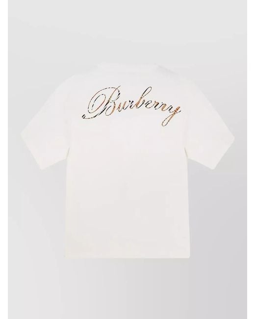 Burberry White Ryan Cotton Crew Neck Short Sleeve T-Shirt for men