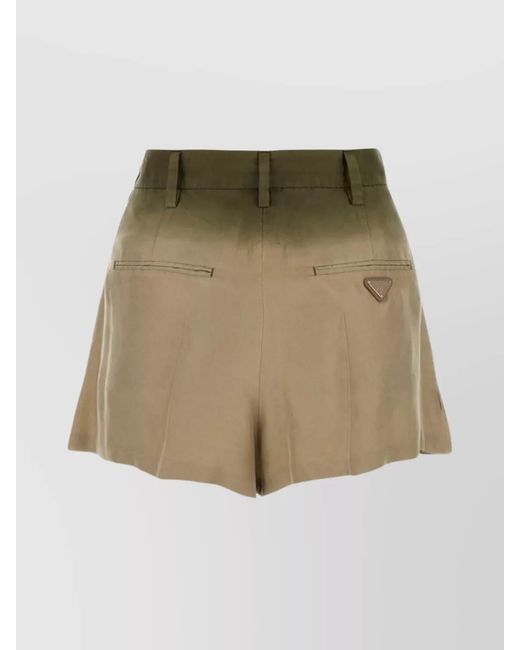 Prada Green Silk Shorts