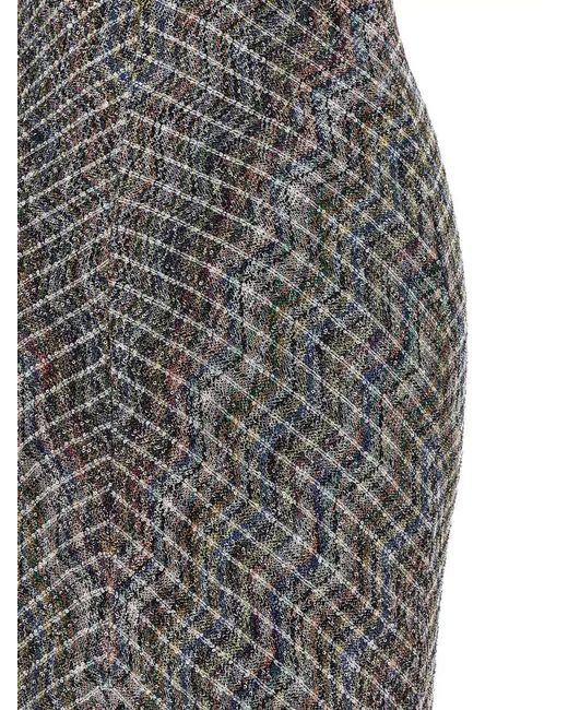 Missoni White V Neck Sequin Gown Spaghetti Straps Backless