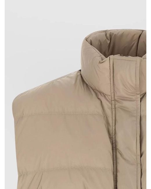 Brunello Cucinelli Natural Monile Hooded Padded Casual Quilted Vest