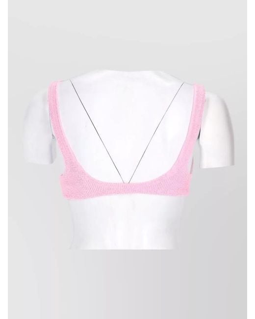 Mc2 Saint Barth Pink Crinkle Bikini Top