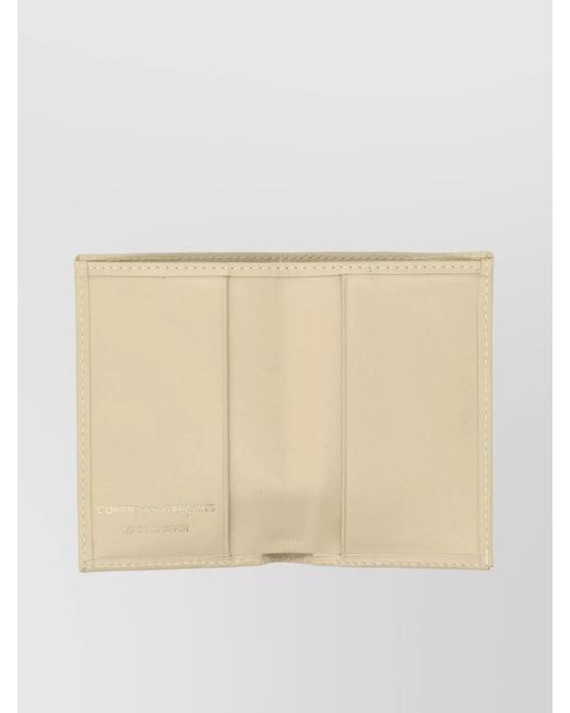 Comme des Garçons Natural Leather Bifold Wallet Stitch Detailing