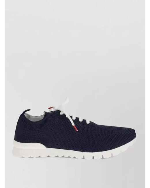 Kiton Blue Fits Knit Sneakers Round Toe Sole for men