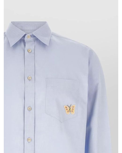 Valentino Garavani Blue Cotton Oxford Shirt for men