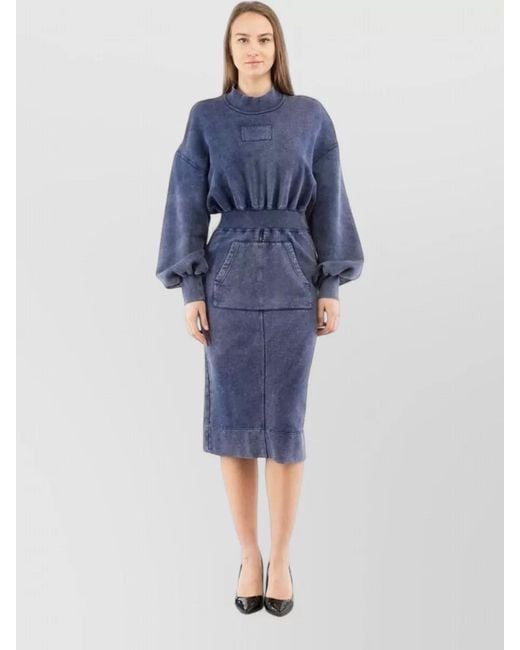 Moschino Blue Cotton Midi Dress
