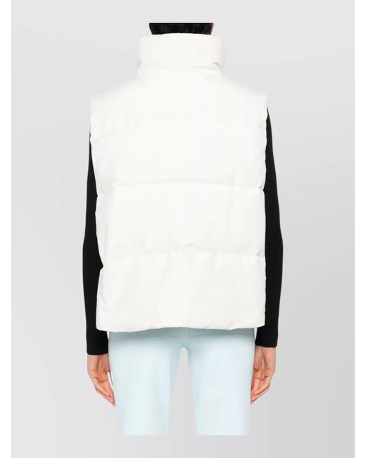 Canada Goose White Down Cropped Sleeveless Puffer Vest
