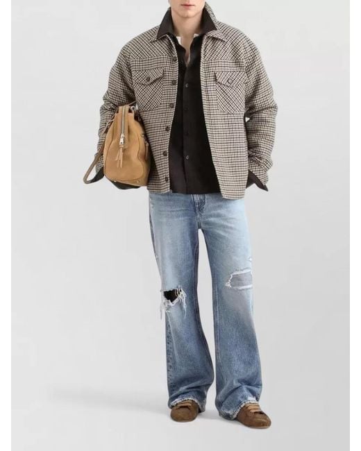 Dolce & Gabbana Black Oversized Checked Shirt for men