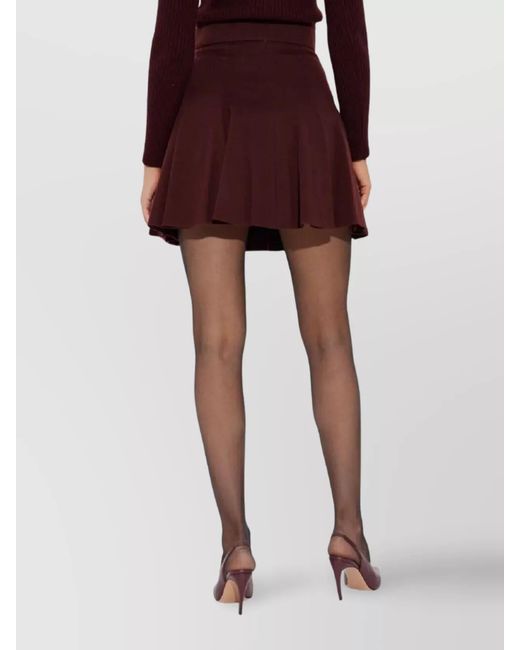 Max Mara Red A-Line High-Waisted Mini Pleated Skirt