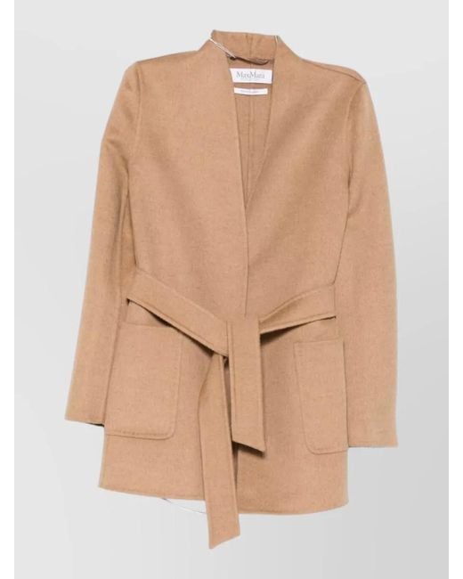 Max Mara Natural Wool Belted Jacket