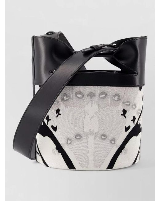 McQueen Black Leather Cross-Body Bag