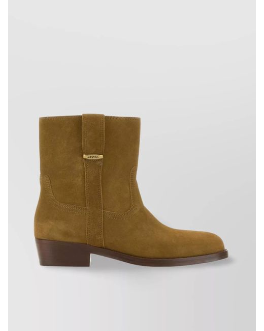 Isabel Marant Brown Suede Lylie Ankle Boots With Block Heel