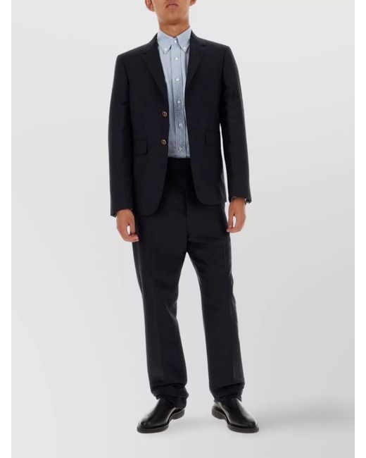 Thom Browne Blue Cotton Button-Down Shirt for men