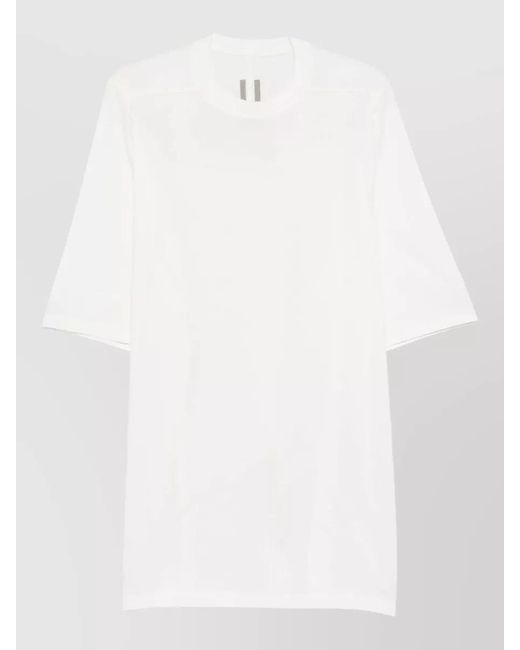 Rick Owens White Relaxed Crew Neck Short Sleeve T-Shirt for men