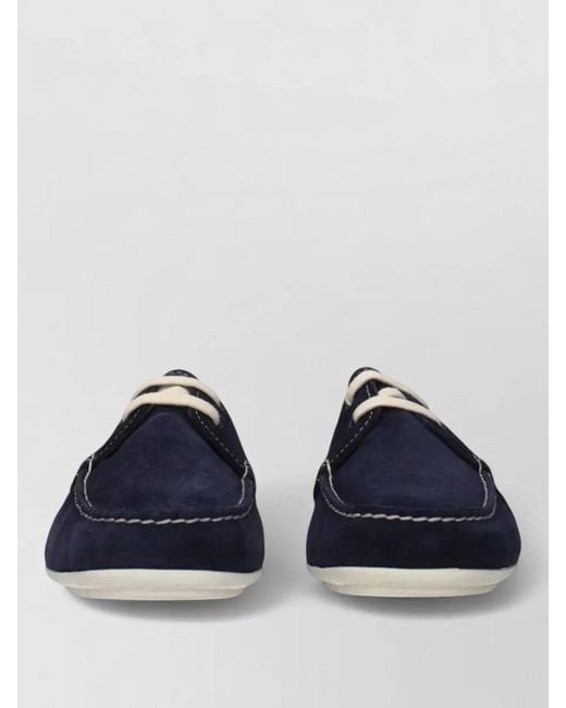 Prada Blue Suede Leather Slip-On Loafers