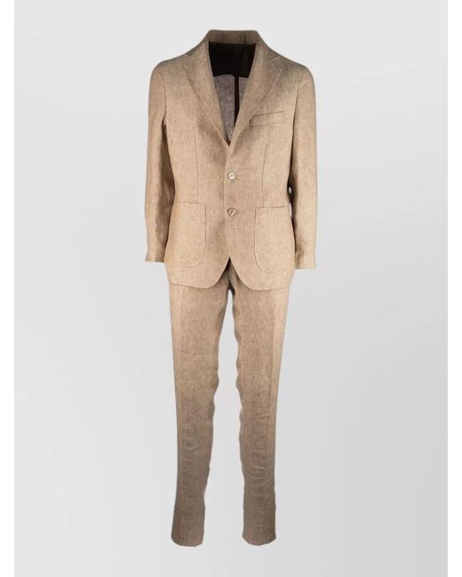 Colamarino Natural Suit Jacket Back Vent Front Pockets Lapel for men