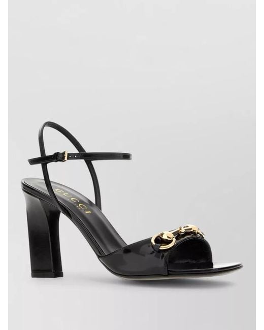 Gucci Multicolor Leather Signora Sandals Block Heel Straps