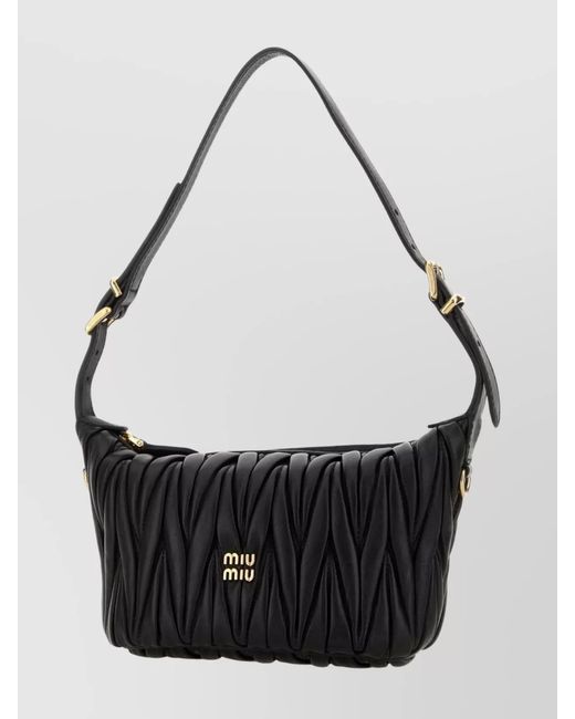 Miu Miu Black Leather Luggage Bag