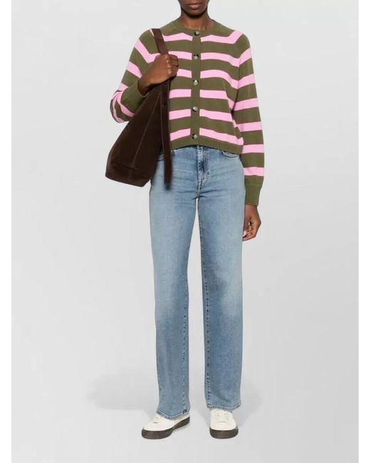 7 For All Mankind Blue Denim Straight-Leg Jeans