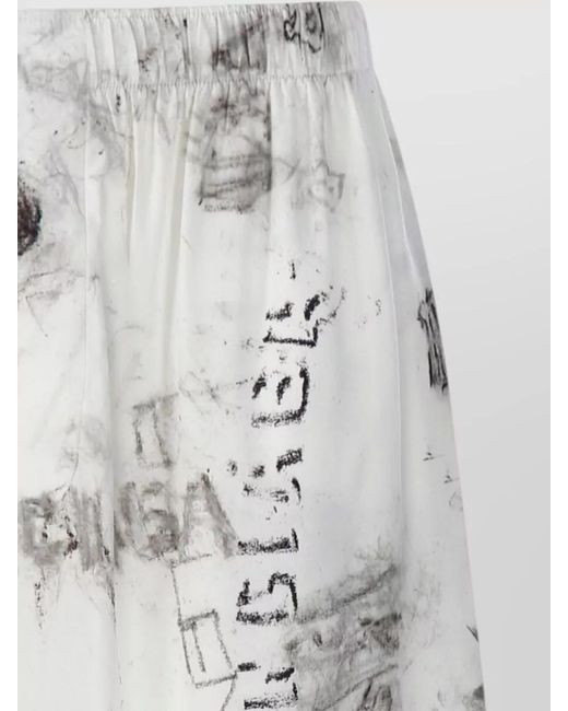 Balenciaga Gray Silk Tailored Shorts for men