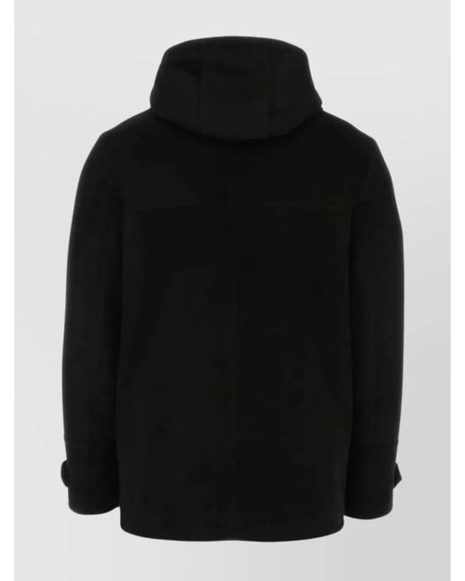 Prada Black Shearling Hooded Bomber Jacket for men