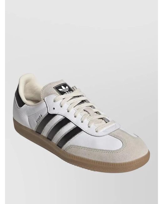 Adidas Gray Samba Og Leather Suede Retro Sneakers for men