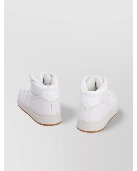 Saint Laurent White Leather High-Top Sneakers