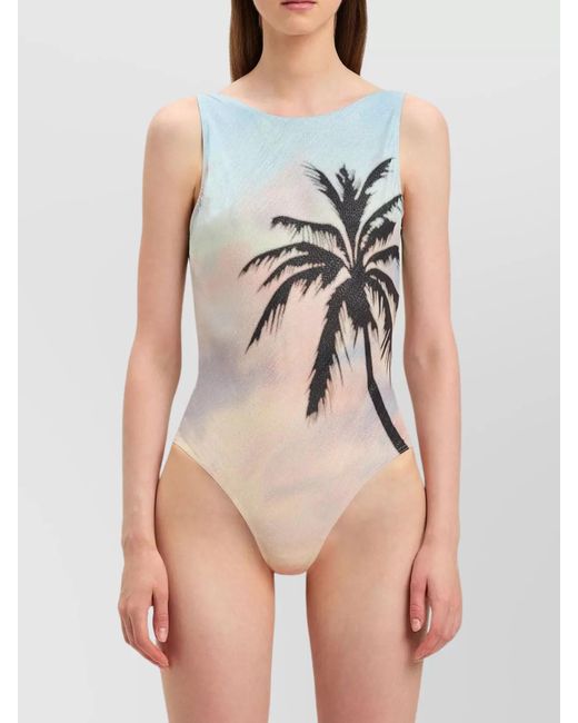 Palm Angels Multicolor Open Back One Piece Swimsuit