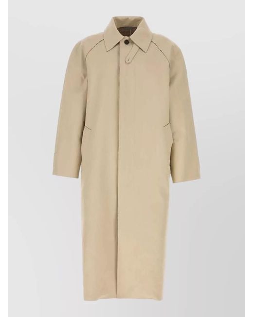 Balenciaga Natural Cotton Trench Coat Back Vent Raglan for men