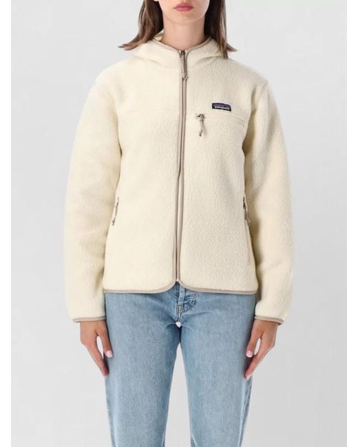 Patagonia Natural Recycled Fleece Hooded Zip Jacket