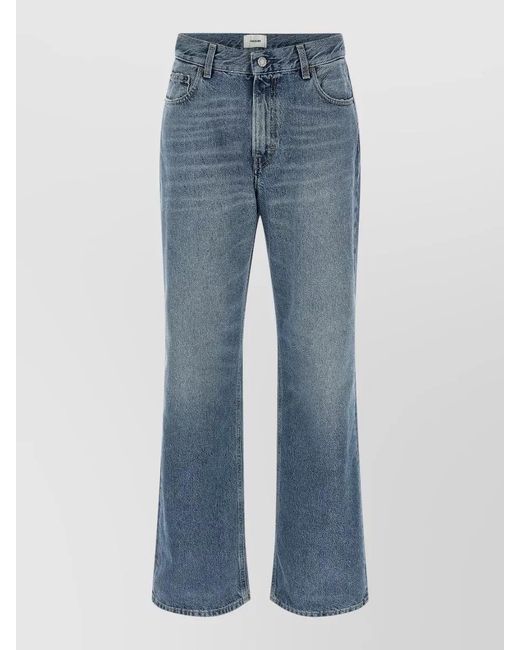 Haikure Blue Cotton Straight-Leg Jeans