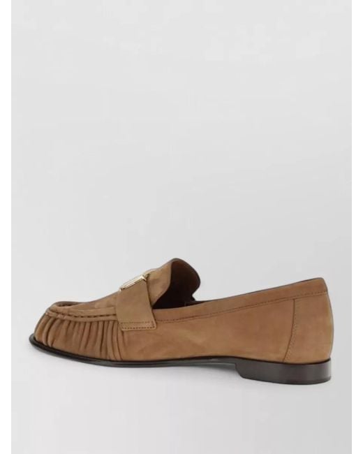 Fendi Brown Leather Slip-On Loafers