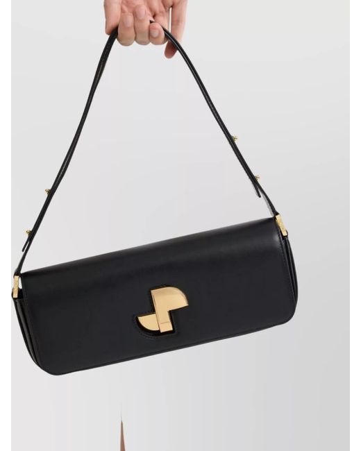 Patou Black Leather Shoulder Bag