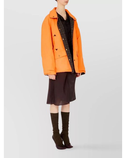 Maison Margiela Orange Padded Oversized Jacket
