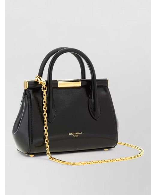 Dolce & Gabbana Black Marlene Mini Shoulder Bag Charms Chain Handle